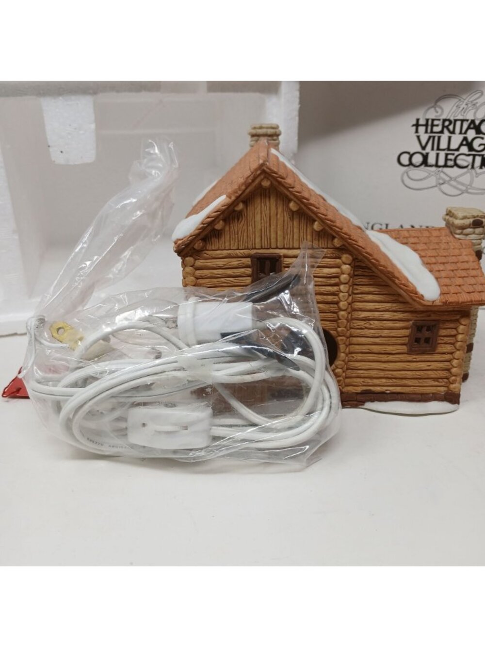 Dept 56 Timber Knoll Log Cabin New England Village Lit House W/Box VTG 1987 #GST - Picture 5 of 13